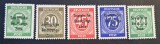 Germania (1948, Zona de Ocupație Sovietică) -"Cifre de Valoare" (5Pf, 30Pf, 45Pf, 75Pf, 84Pf) Supr "Sowjetische Besatzungszone" (Neștampilate) CLK1