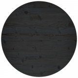 Blat de masă, negru, &Oslash;80x2,5 cm, lemn masiv de pin