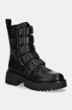 Steve Madden bocanci de piele Director femei, culoarea negru, cu platforma, SM11003347