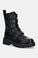 Steve Madden bocanci de piele Director femei, culoarea negru, cu platforma, SM11003347