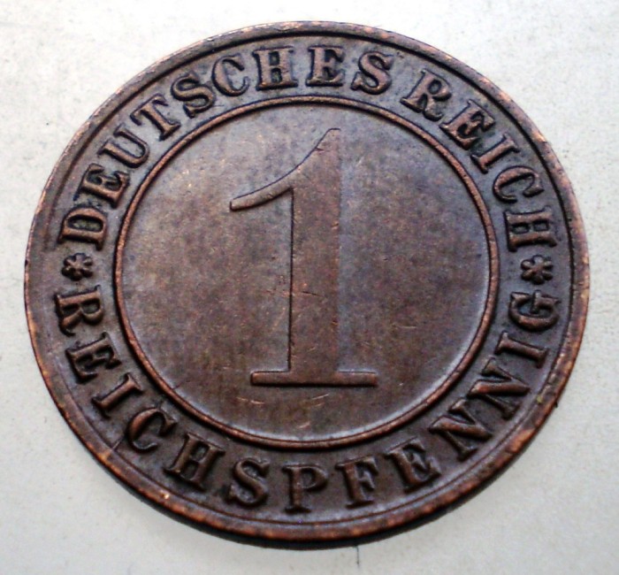 B.312 GERMANIA WEIMAR 1 REICHSPFENNIG 1936 D