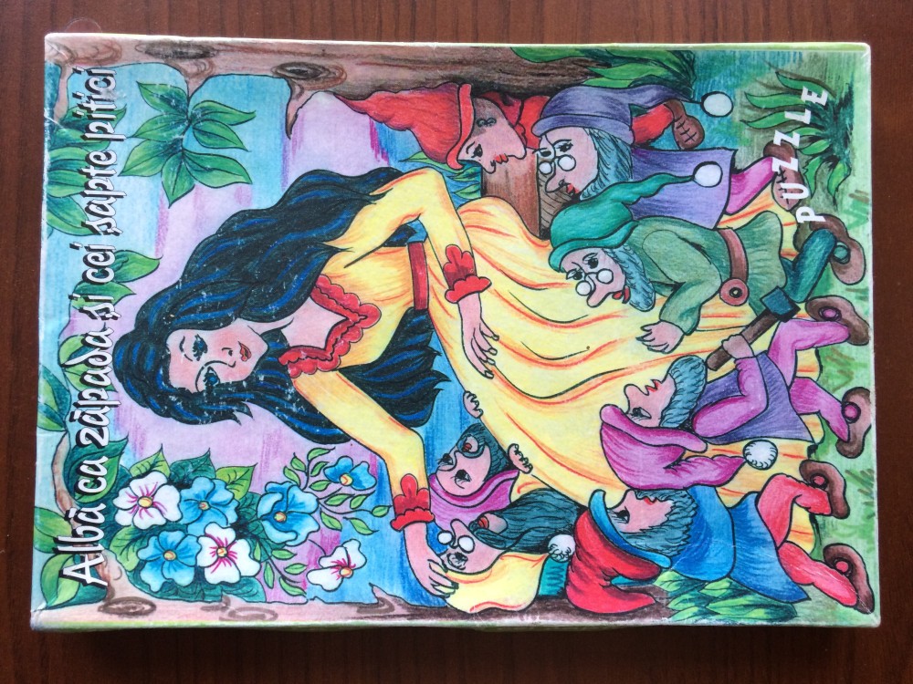 ALBA CA ZAPADA SI CEI SAPTE PITICI joc educativ puzzle pentru copii cu ...