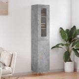 VidaXL Dulap &icirc;nalt, gri beton, 34,5x34x180 cm, lemn prelucrat