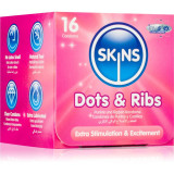 Skins Dots &amp; Ribs prezervative Vanilla 16 buc