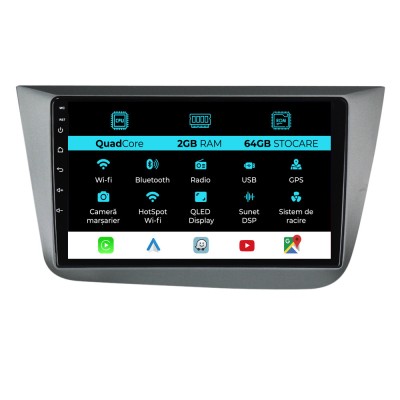 Navigatie Dedicata Seat Altea (2004 - 2015), 9 Inch, 2Gb Ram, 64Gb stocare, Carplay foto
