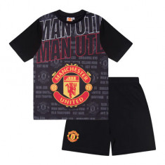 Manchester United pijamale de copii Text black - 12-13 let