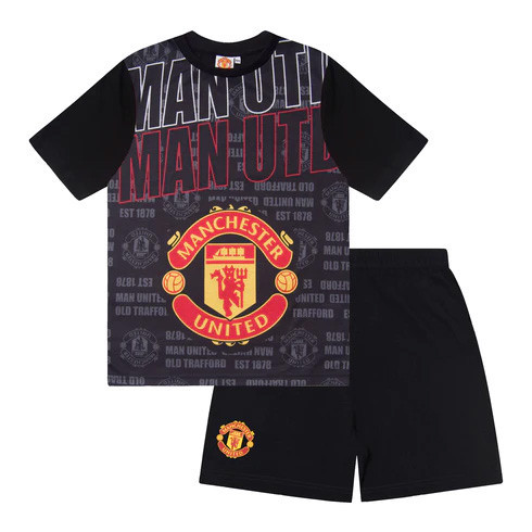 Manchester United pijamale de copii Text black - 8/9 let