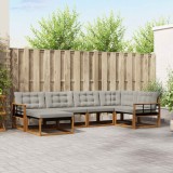 vidaXL Set de canapele de exterior 6 pcs Gri natural și deschis 3369630