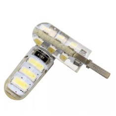 Set 2 Becuri Led W5W T10 Portocaliu 6 Smd Silicon