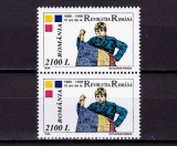 RO 1999 ,LP 1500 , &quot; 10 ani Revolutia Romana&quot; , serie pereche V ,MNH, Istorie, Nestampilat