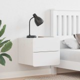 Noptieră cu sertar 2 pcs Alb 39 x 34 x 33 cm Pin masiv