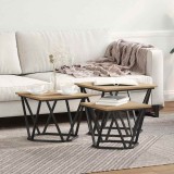 VidaXL Masă de cafea 3 pcs stejar artizanal 50 x 50 x 40 cm
