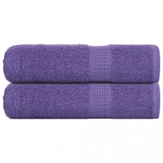 vidaXL Prosoape de baie 2 buc Violet 100x150 cm 360 g/m&sup2; 100% bumbac
