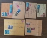 ROMANIA 1948 lot 6 plicuri francatura mixta Mihai Vederi cu si fara sursarj RPR