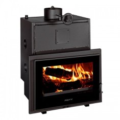 Focar de semineu tip centrala, Prity PW28TV, 10,5 kg/h, 775 x 600 x 870