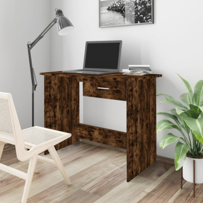 vidaXL Birou, stejar fumuriu, 100x50x76 cm, lemn prelucrat 815333 foto