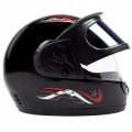 Casca Moto Scuter Full Face Safe, Viziera Dubla, Negru, ABS, Rezistenta la Socuri, Marime Universala