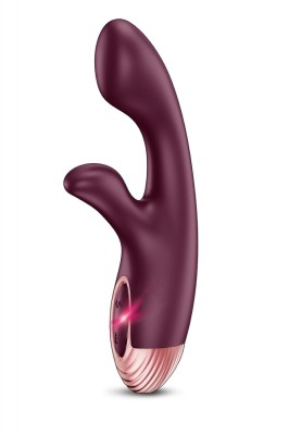 Vibrator Rabbit Zola 7 Moduri Vibratii, Functie Incalzire, Silicon, USB, Burgundy, 18.4 cm foto