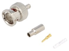 Conector BNC tată drept 75&Omega; aurit