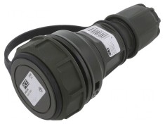 Conector alimentare AC mamă 2P PE 250VAC 16A verde
