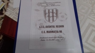 program Avantul Reghin - CS Marmatia Sighet foto