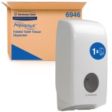 Cumpara ieftin Dispenser hartie igienica pliata Aquarius alb