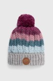 Cabaia caciula Paloma culoarea violet, din tricot gros