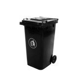 Container deseuri profesional 240L negru Mirpol cu roti, capac etans, material HDPE, rezistent UV, conform EN-840