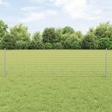 Gard Euro cu 5 Posturi U Argint 0,6x10 m Oțel