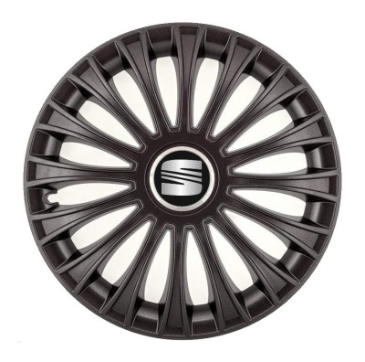 Set 4 Capace Roti, potrivite jantelor de R14, pentru Seat, model dino Negru foto