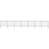 Cumpara ieftin Gard de grădină cu v&acirc;rf circular din oțel, 1248 x 150 cm, negru