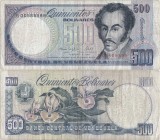 1987 (3 II), 500 bol&iacute;vares (P-67b) - Venezuela