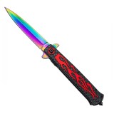 Cutit pliabil de v&acirc;nătoare DEPOX&reg;, m&acirc;ner aluminiu, rainbow rosu, 23 cm