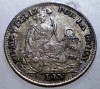 J.316 PERU REPUBLICA PERUANA LIMA MEDIO 1/2 DINERO 1890 ARGINT, America Centrala si de Sud