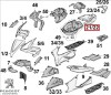 Carena laterala stanga spate originala Peugeot Jet Force 50-125cc (argintie)