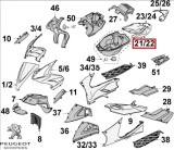 Carena laterala stanga spate originala Peugeot Jet Force 50-125cc (argintie)