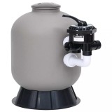vidaXL Filtru cu nisip de piscină cu supapă 6 căi fixare laterală gri
