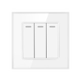 Cumpara ieftin Intrerupator Triplu Cap Scara Cu Panou Din Sticla Securizata Techstar&reg; TGS 01, 220V, 16A, 86 X 86 Mm, Negru, cu 3 Faze