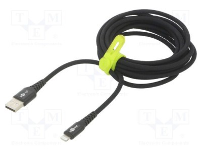 Cablu USB 2.0 Goobay Apple Lightning - USB A 3m Negru 60W foto