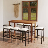 Set mobilier bar de gradina cu perne, 9 piese, maro GartenMobel Dekor, vidaXL