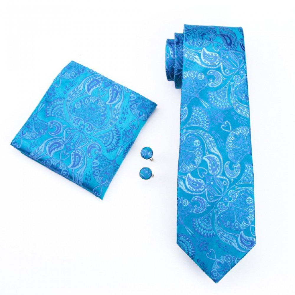 Set cravata matase butoni batista model B+cutie cadou, Albastru, Bleu,  Maro, Multicolor, Negru, Roz | Okazii.ro
