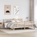 vidaXL Cadru pat cu tăblie 200x200 cm, lemn masiv de pin 3306120