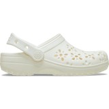 Saboti Crocs Classic Floral Cut-Out Clog Kids Alb - Chalk