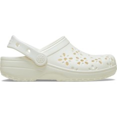 Saboti Crocs Classic Floral Cut-Out Clog Kids Alb - Chalk