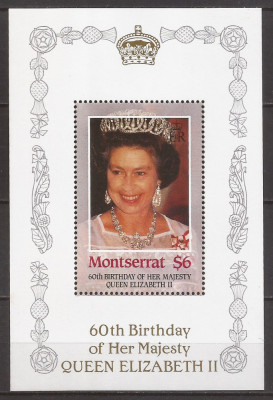 MONTSERRAT PERSONALITATI REGINA ELIZABETH II ( colita dantelata ) MNH foto