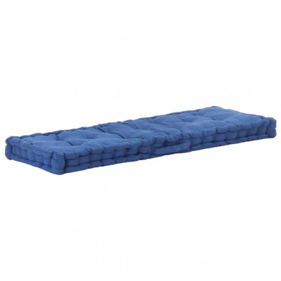 vidaXL Pernă podea canapea din paleți, bleu, 120 x 40 x 7 cm, bumbac foto
