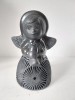 Statueta ceramica neagra inger, ingeras, facut manual de artizani in Oaxaca Mexico, 19cm inaltime