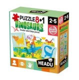 Cumpara ieftin Puzzle Headu - Dinozauri 8+1, 32 piese (produs cu ambalaj deteriorat)