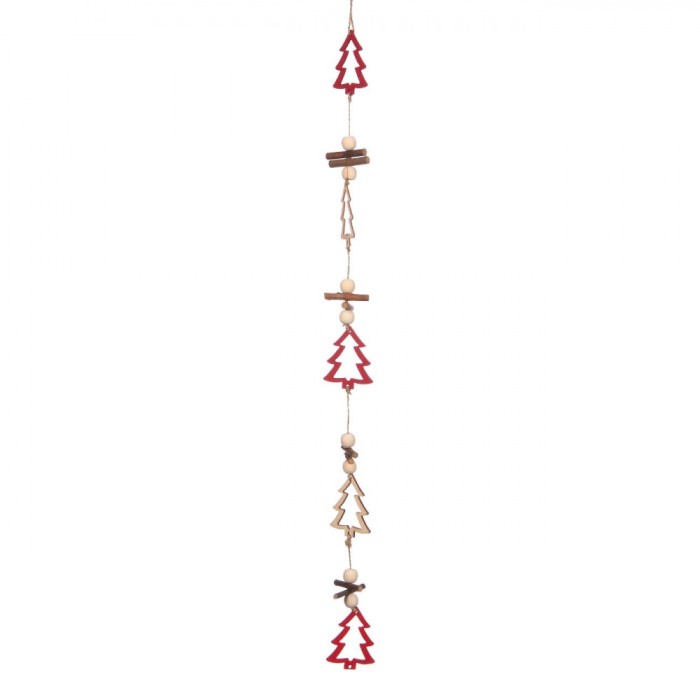 Decorațiune Crăciun Suspendabilă, Brazi, Lemn, 73 cm