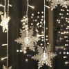 Perdea Luminoasa Craciun 5m cu LED Alb Rece, 8 Jocuri Lumini, Instalatie Electrica Exterior/Interior, Fulgi Nea, Prelungibila
